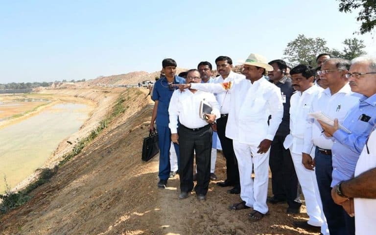 CM inspected the ongoing works of Kaleshwaram Project