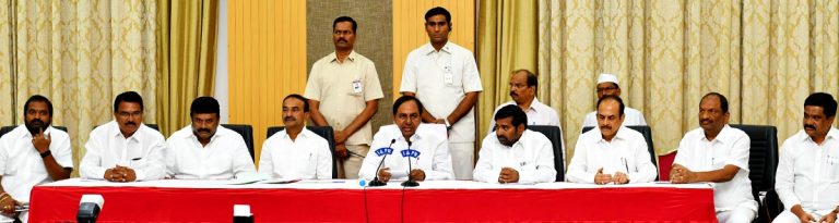 CM KCR addressing the media after the cabinet meet