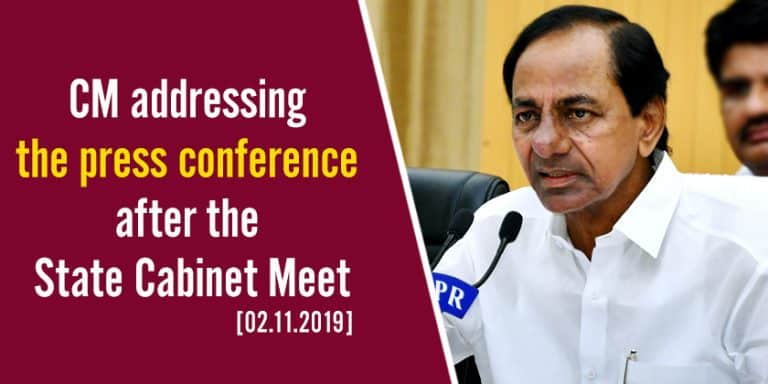 Cm Kcr Addressing The Press After State Cabinet Meeting 02 11 2019