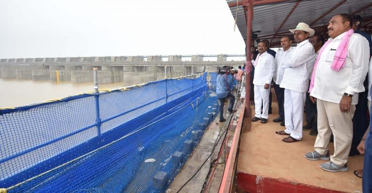 CM KCR inspecting ongoing works of Kaleshwaram Project