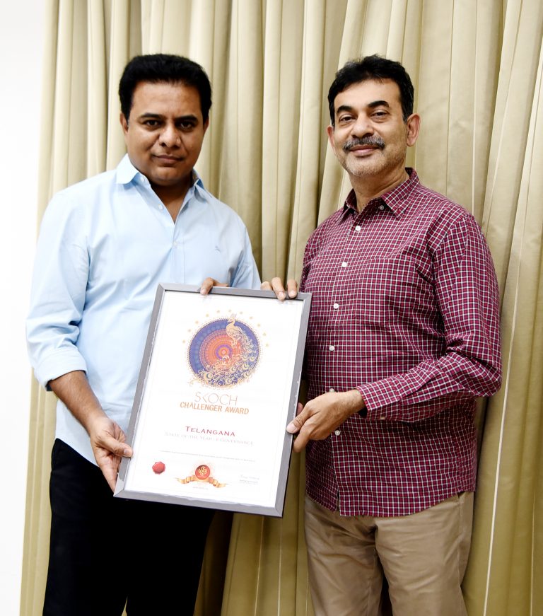Minister Ktr Bags Best Performing It Minister From Skoch 25 02 2021