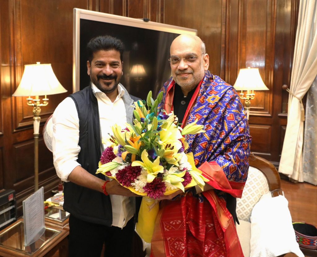 Hon'ble Chief Minister Of Telangana Revanth Reddy Has Called On Unoin Minister Of Home Amith Sha 04 01 2024
