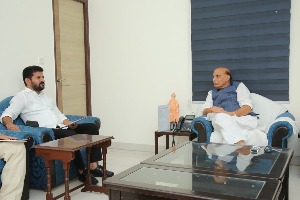 Cm Revanth Reddy Met Defence Minister Rajnath Singh In New Delhi 24 06 2024 1
