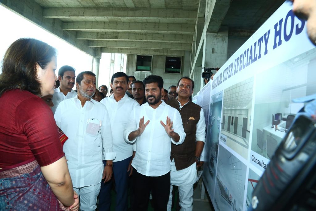 Cm Revanth Reddy Inspected The Ongoing Works Of Government Multi Super Speciality Hospital In Warangal 29 06 2024 (1)