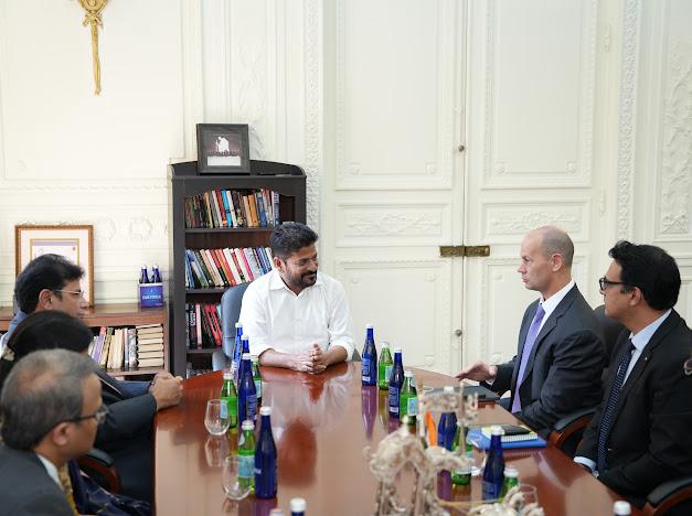 Corning Leadership Team Led By Ronald Verkleeren Senior Vice President Met Cm Revanth Reddy And Minister Sridhar Babu