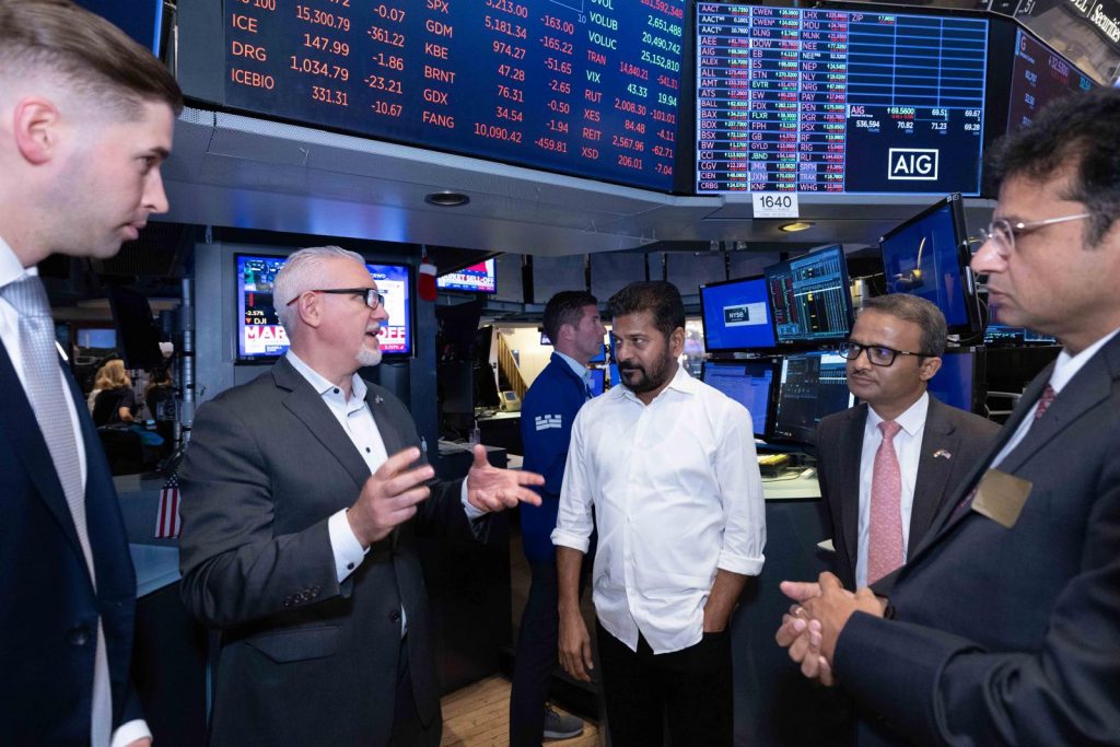 Telangana Delegation Led By Cm Revanth Reddy Visited To The Historic New York Stock Exchange 2